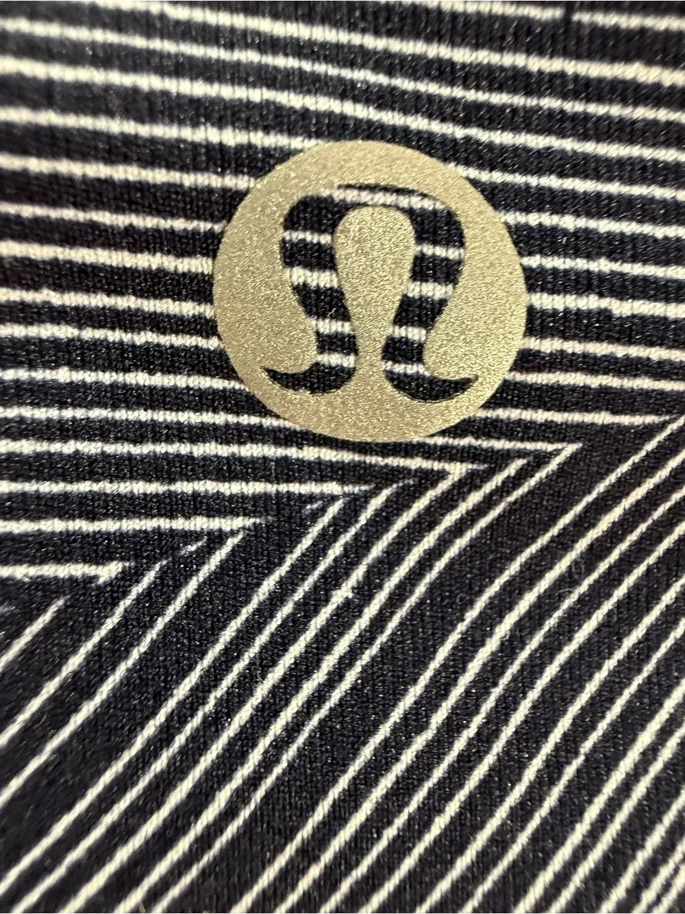Lululemon Crop Leggings Womens 6 Blue Geometric Stripe Print High Rise Yoga - Picture 8 of 12